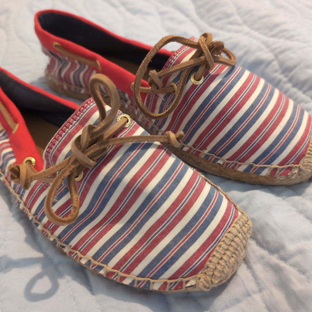 Sperry Red and Blue Striped Espadrilles